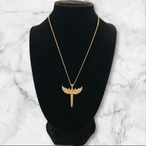 Engelsflügel Halskette Rose 925 Silber