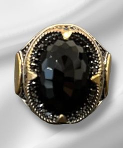 Schwarz Spinel Ring Elegant