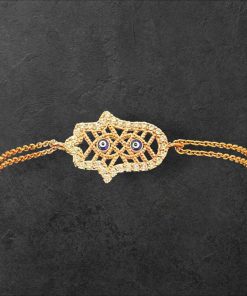 Fatma Hand Gold-Silver Nazar Armband