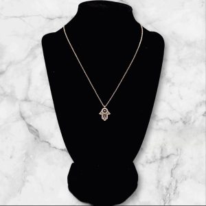 Fatma Hand Gold Halskette 925 Silber