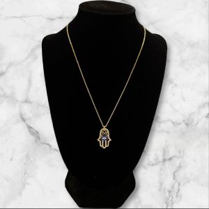 Fatma Hand Gold Silber Halskette 925 Silber