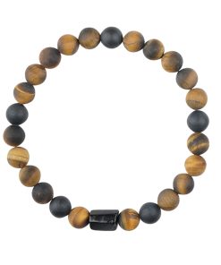 Tigerauge Schörl Armband 8 mm Kugeln aus natürlichem Edelstein