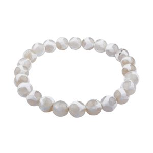 Achat Armband Weiss Creme 08 mm Facettiert aus natürlichem Edelstein