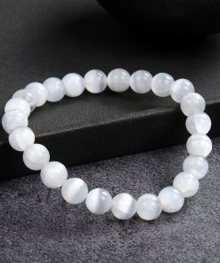 Selenit Armband 8 mm Kugeln
