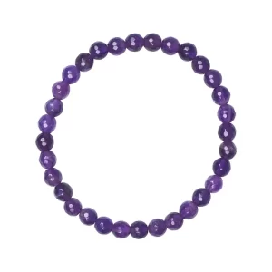 Amethyst Armband 6mm facettiert extra mit violetten Edelstein Kugeln