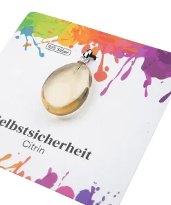 Citrin Anhänger kleiner Trommelstein Seitenansicht