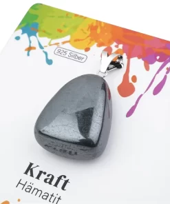 Rhodinierter Anhänger Hämatit groß