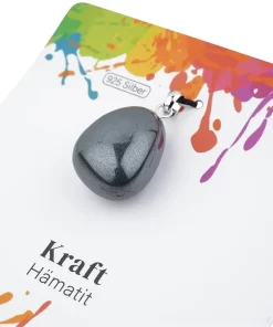 Rhodinierter Anhänger Hämatit klein