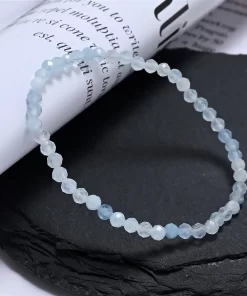 Aquamarin Armband 3mm kurz