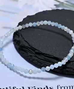 Facettierte Aquamarin Perlen 3mm