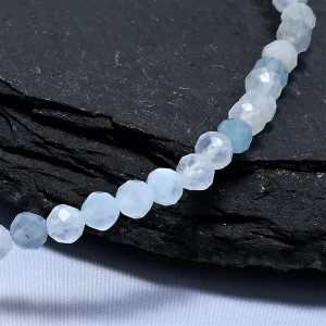 Aquamarin Kugelarmband 3mm facettiert