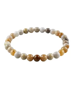 Armband versteinerte Koralle 6mm Kugeln aus fossilem Naturstein