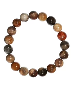 Armband versteinertes Holz 10mm Kugeln aus fossilem Naturstein