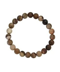 Armband versteinertes Holz 8mm Kugeln mattiert aus fossilem Naturstein