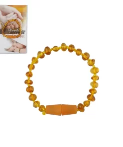 Bernstein Barocksteine Armband 14 cm dunkel