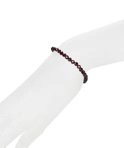 Seitenansicht Granat Armband 4mm Elastikband