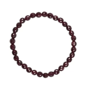Granat Armband 6mm facettiert mit dunkelroten Edelsteinen