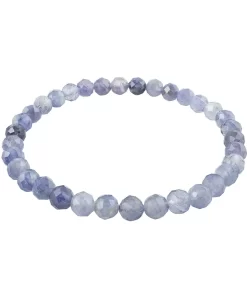 Iolith Armband 6mm facettiert mit blau-violetten Edelsteinen