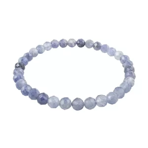 Iolith Armband 6mm facettiert mit blau-violetten Edelsteinen