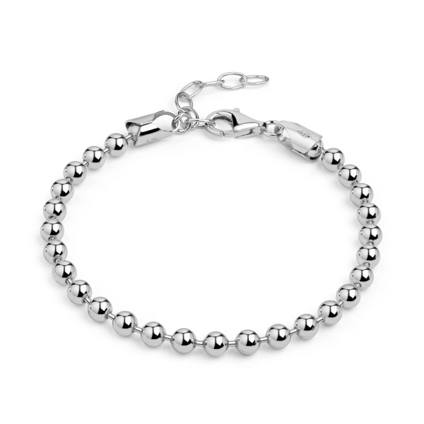 Kugelarmband 4mm Silber 925