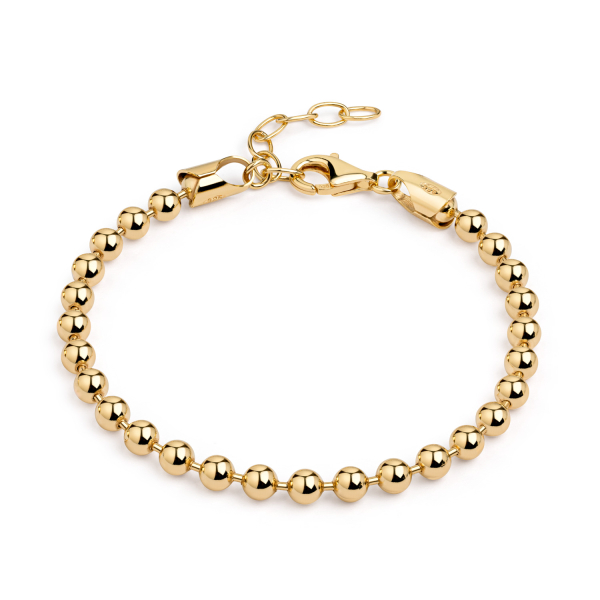 Kugelarmband 4mm Silber 925 vergoldet