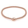 Kugelarmband Silber 925 rose vergoldet 3mm 18cm elastisch