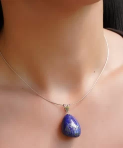 Lapis Lazuli Anhänger rhodinierte Silberöse
