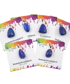 Seitenansicht Lapis Lazuli Trommelstein Anhänger
