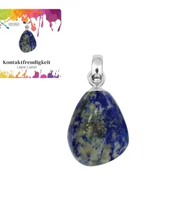 Lapis Lazuli Anhänger klein rhodiniert hochwertiger Edelstein