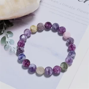 Lepidolith Biotit Kugelarmband 10-11mm Detail