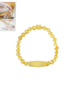 Milchiges Bernstein Armband 14 cm aus Barocksteinen