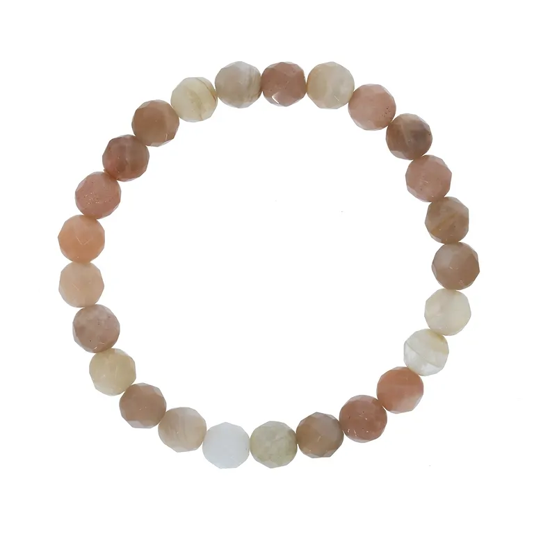 Mondstein Armband 8mm facettiert – Bunte Kugeln Edelstein Armband