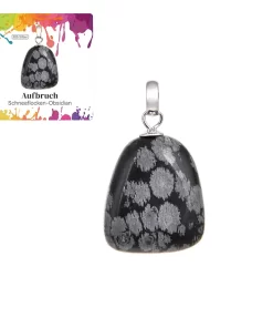 Obsidian Schneeflocken Anhänger Trommelstein