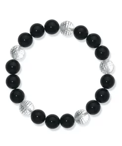 Onyx Bergkristall Armband aus 10mm Kugeln
