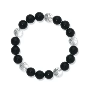Onyx Bergkristall Armband aus 10mm Kugeln