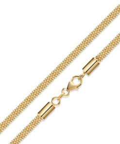 Detail diamantiertes Popcornarmband 925 vergoldet