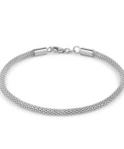 Popcornarmband diamantiert 3mm Silber 925