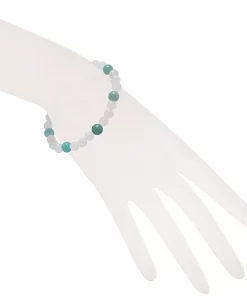 Rosenquarz Amazonit Armband getragen