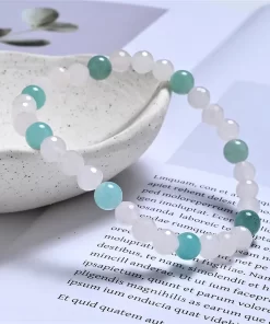 Detailansicht Rosenquarz Amazonit Armband