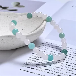 Detailansicht Rosenquarz Amazonit Armband