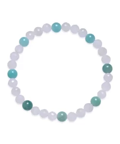 Rosenquarz Amazonit Armband 6mm Kugeln