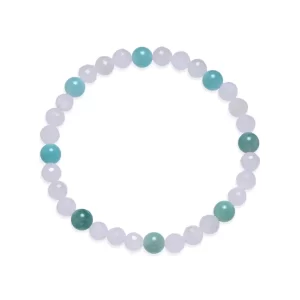 Rosenquarz Amazonit Armband 6mm Kugeln