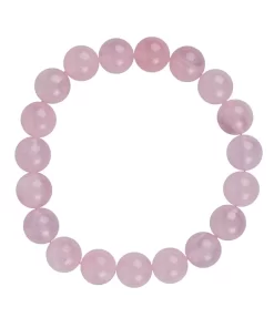 Rosenquarz Armband 10mm Kugeln Extra aus echtem Edelstein
