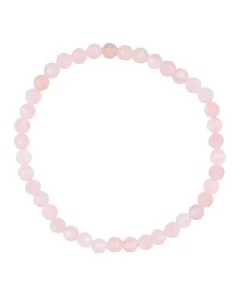 Rosenquarz Armband 4mm facettiert mit feinem Schliff