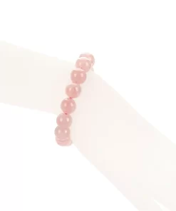 Rosenquarz Armband 8mm Kugeln Madagaskar am Handgelenk