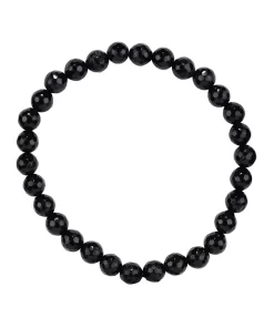Schörl Armband 6mm facettiert mit schwarzen Kugeln