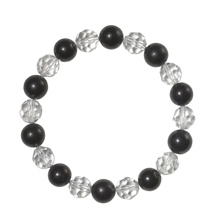 Schungit Bergkristall Armband 10mm – facettierte Kugeln
