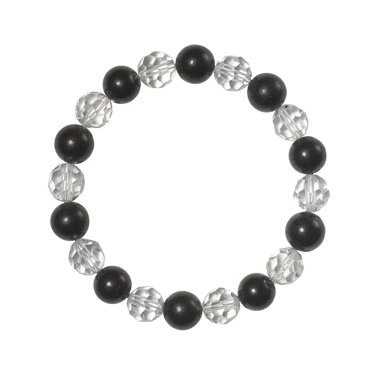 Schungit Bergkristall Armband 8mm – facettierte Kugeln