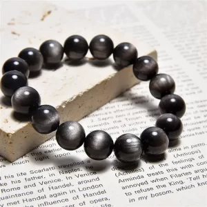 Silberglanzobsidian Kugeln 10mm Detail