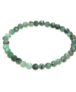 Smaragd Armband 5mm facettiert mit Edelstein Kugeln